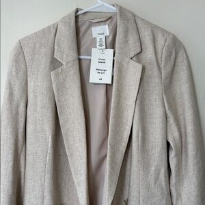 H&M Beige Linen Blend Blazer